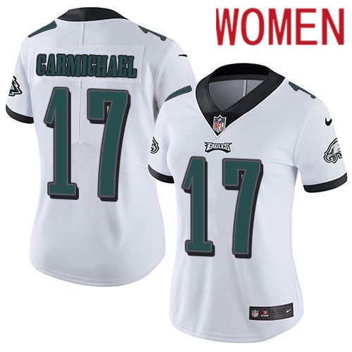 Women Philadelphia Eagles #17 Harold Carmichael Nike White Vapor Limited NFL Jersey